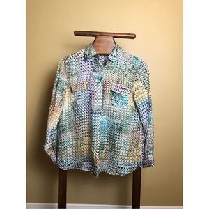 Nicola Sz M Blouse Multi-Color Polka Dots Long Sleeve